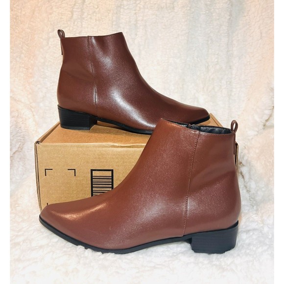 IDIFU Women's Romy Classic Pointed Toe Ankle Boots Side Zipper Booties - Size 11 - Picture 2 of 6